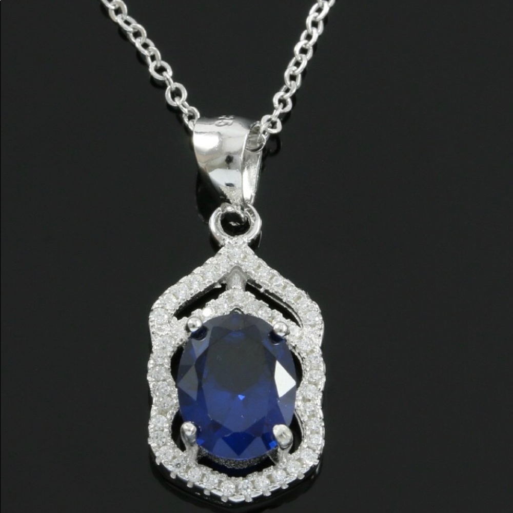 🚫HOLD🚫925 SS 2.00ctw Blue & White Sapphire
